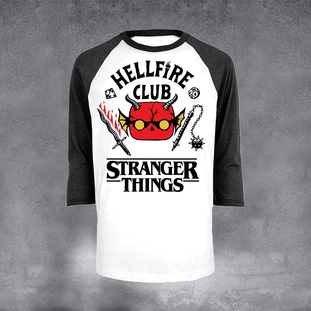 Stranger Things Join The Hellfire Club Raglan Monster Aren't Real Stranger Things Clothing Line