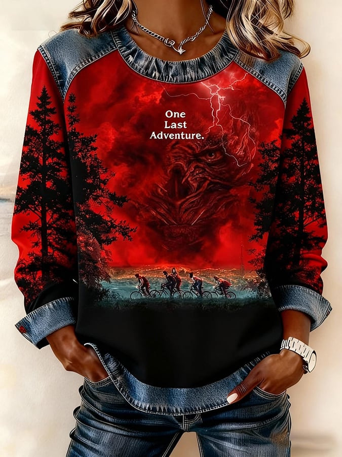 Stranger Things Merch 2025 One Last Adventure Sweatshirt The Upside Down Clothing Gifts
