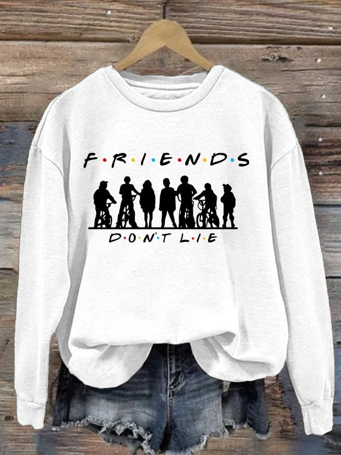 Stranger Things Merch 2025 Sweatshirt Friends Don't Lie Stranger Things Apparel Gift For Women