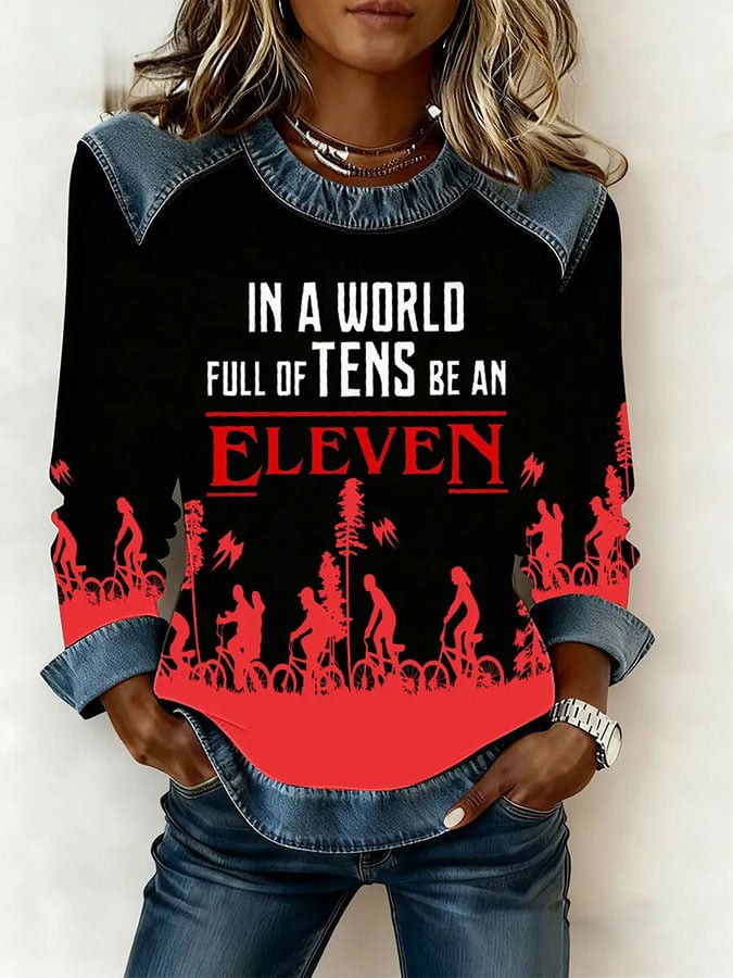 Stranger Things Merch 2025 Sweatshirt In A World Full Of Tens Be An Eleven Gifts For Her