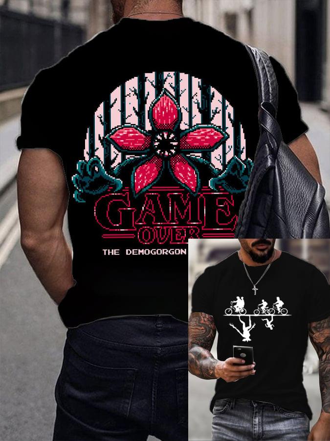 Stranger Things Merch 2025 T-Shirt Game Over The Demogorgon Stranger Things Apparel Fantasy Gift