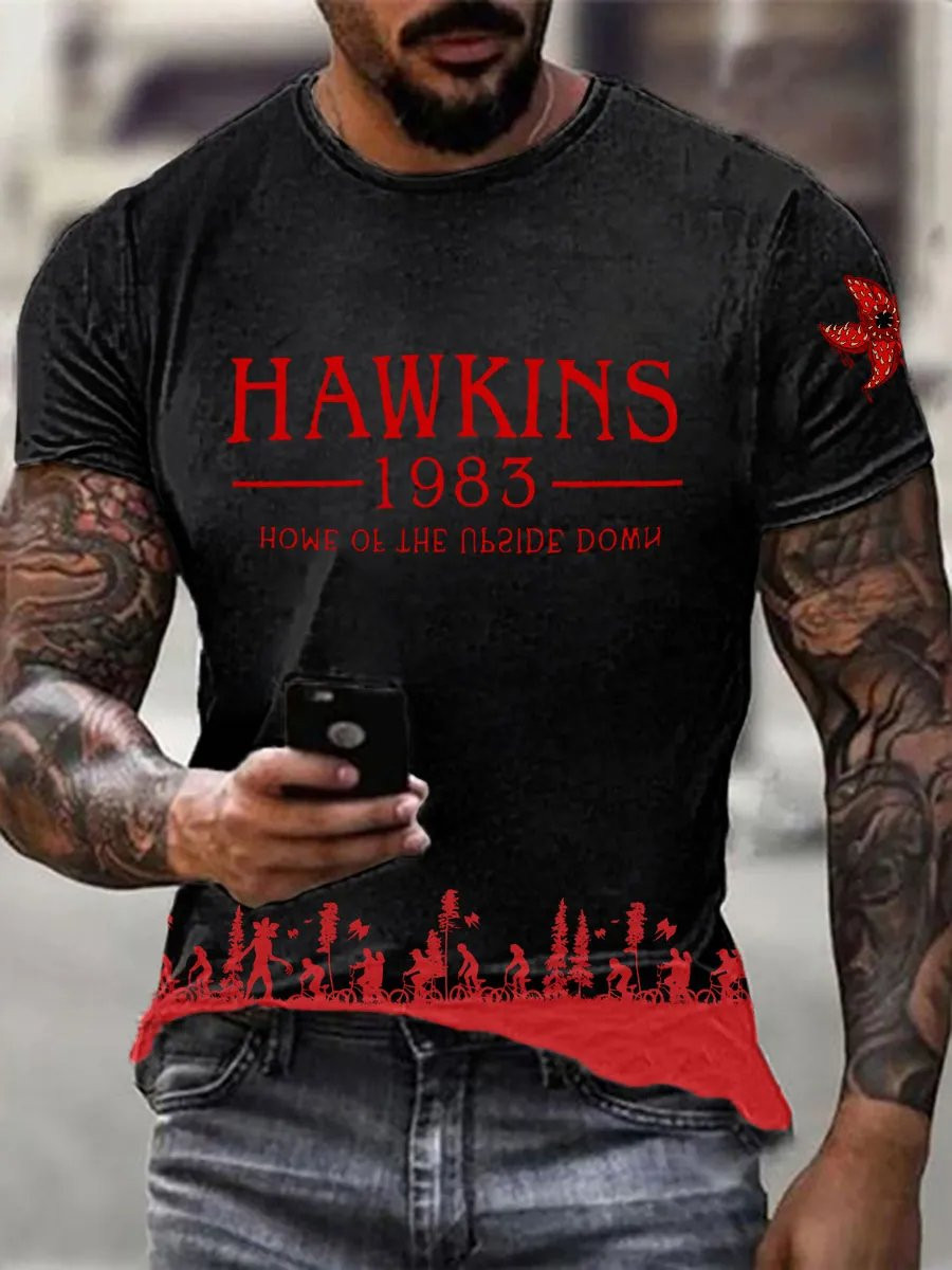 Stranger Things Merch 2025 T-Shirt Hawkins 1983 Home Of The Upside Down Shirt Gifts For Men