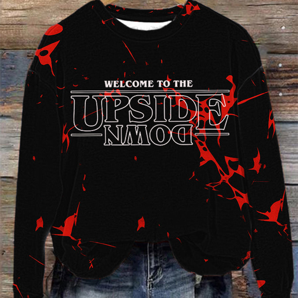 Stranger Things Merch Hawkins Sweatshirt Welcome To The Upside Down Stranger Things Presents
