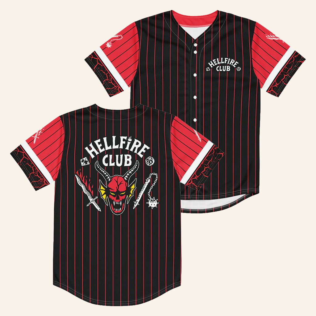 Stranger Things Merch Hellfire Club Baseball Jersey Christmas Gifts For Boyfriend Stranger Things Merch Hellfire Club Baseball Jersey Christmas Gifts For Boyfriend