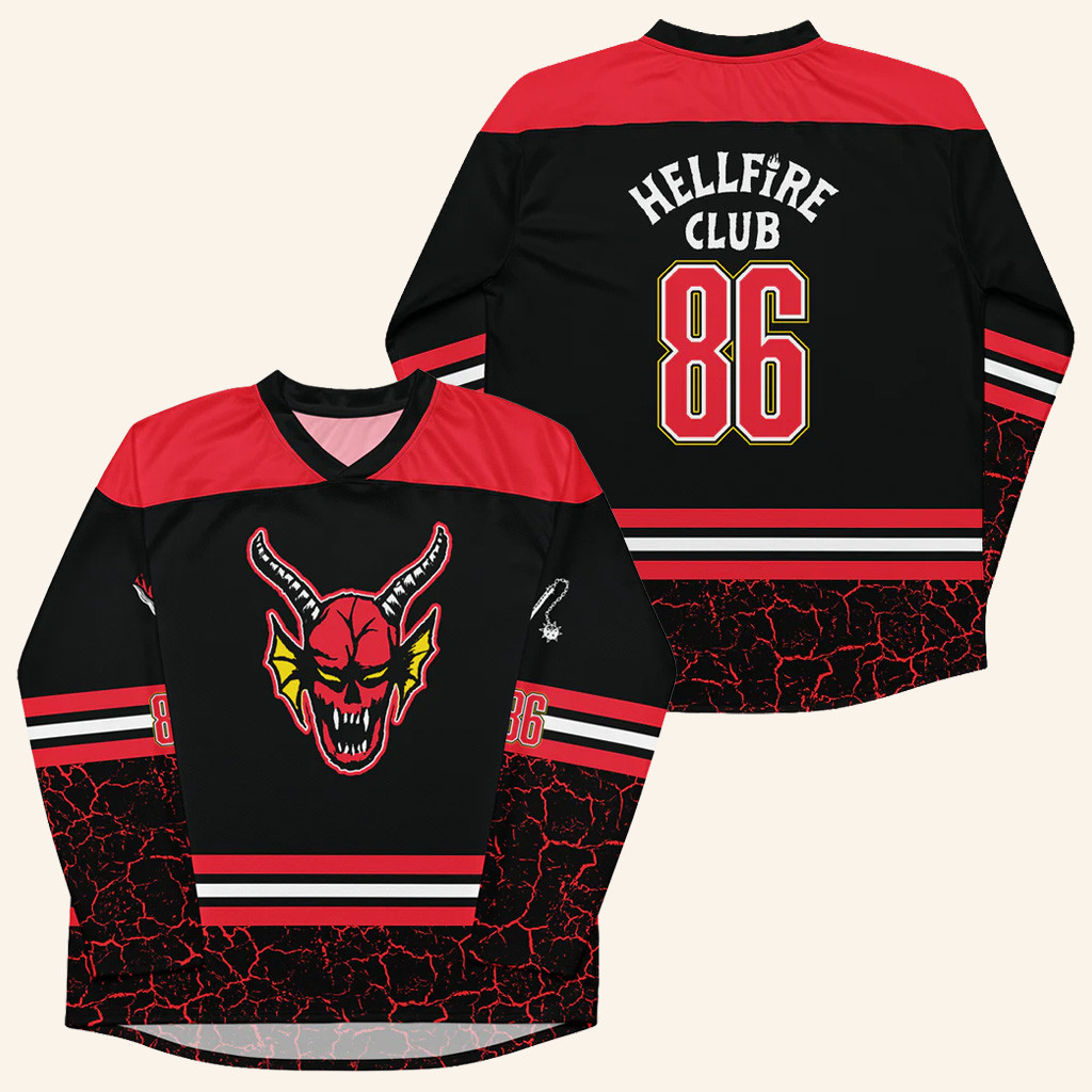 Stranger Things Merch Hellfire Club Hockey Jersey Christmas Presents For Boyfriend Stranger Things Merch Hellfire Club Hockey Jersey Christmas Presents For Boyfriend