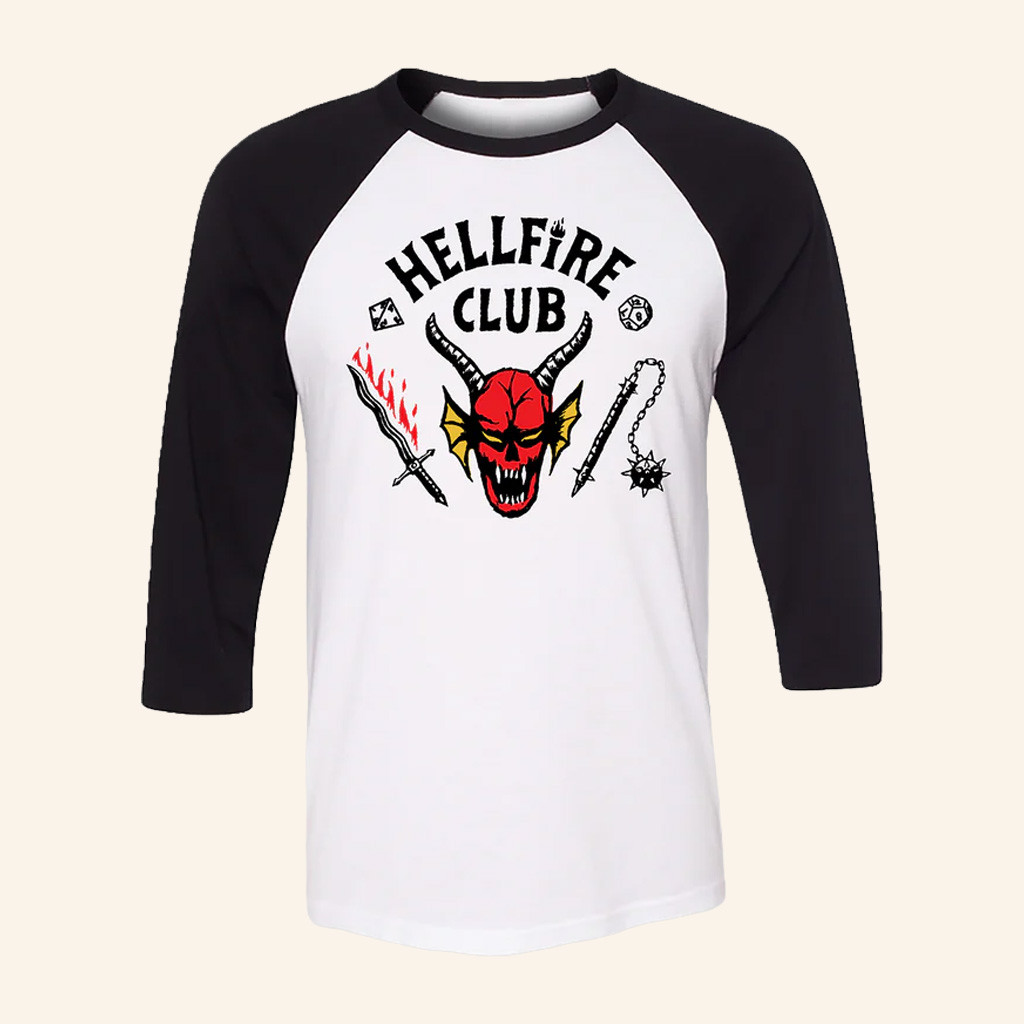 Stranger Things Merch Hellfire Club Raglan Shirt Xmas Gifts For Husband Stranger Things Merch Hellfire Club Raglan Shirt Xmas Gifts For Husband