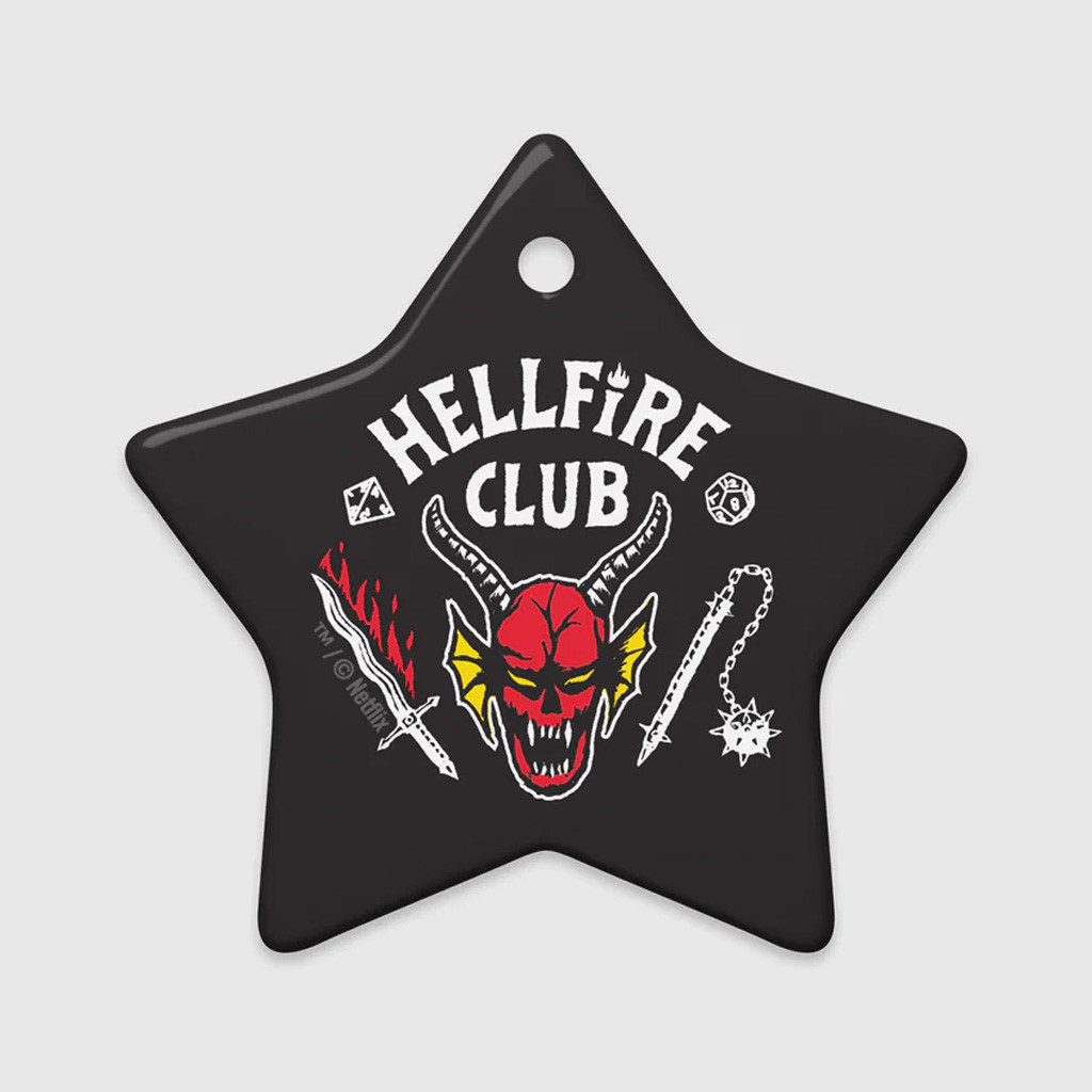 Stranger Things Merch Stranger Things Ceramic Ornament Hellfire Club Christmas Ornaments