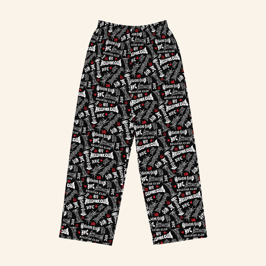 Stranger Things Merch Stranger Things Sweatpants Hellfire Club Script Pattern Pants Gifts