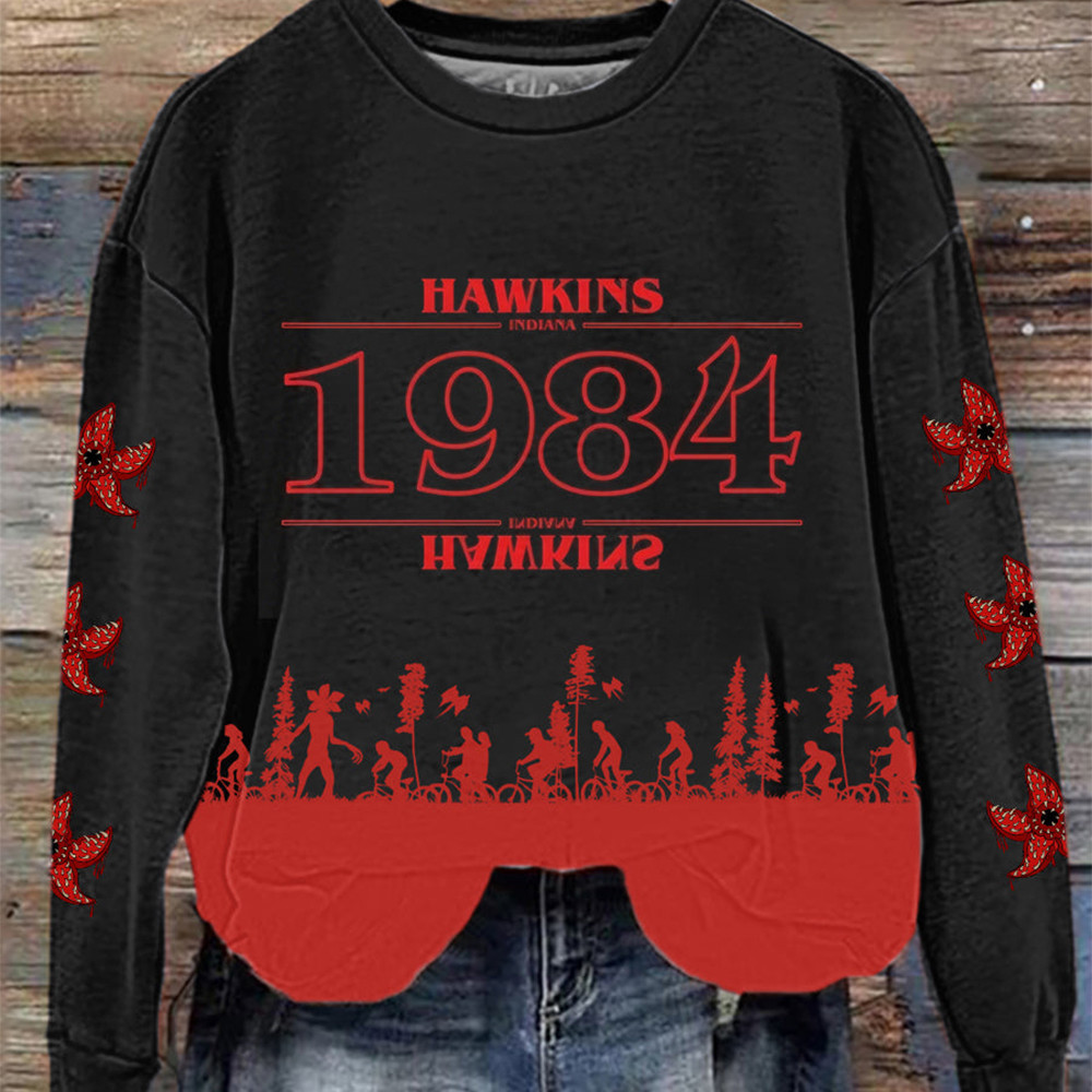 Stranger Things Merch Sweatshirt Hawkins Indiana 1984 Fantasy Apparel Stranger Things Lover Gift