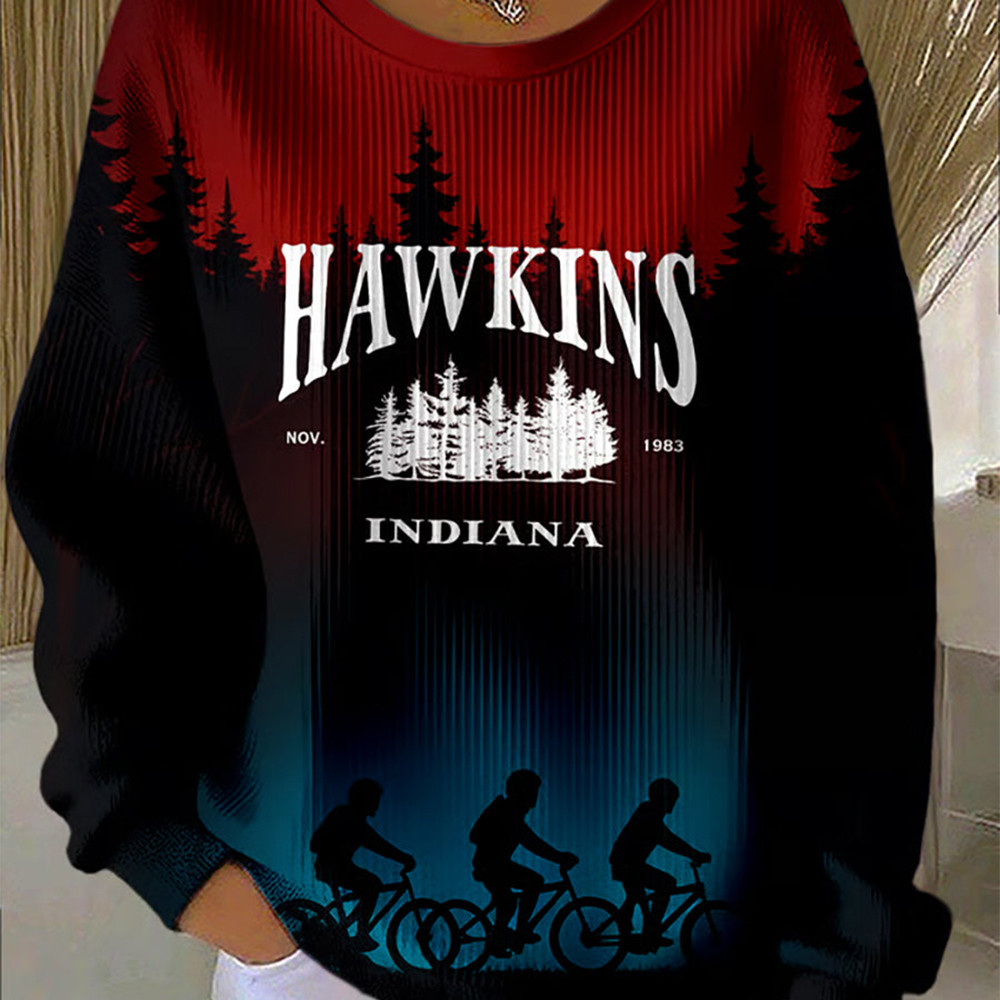 Stranger Things Merch Sweatshirt Hawkins Indiana Stranger Things Sweatshirt Gifts For Her