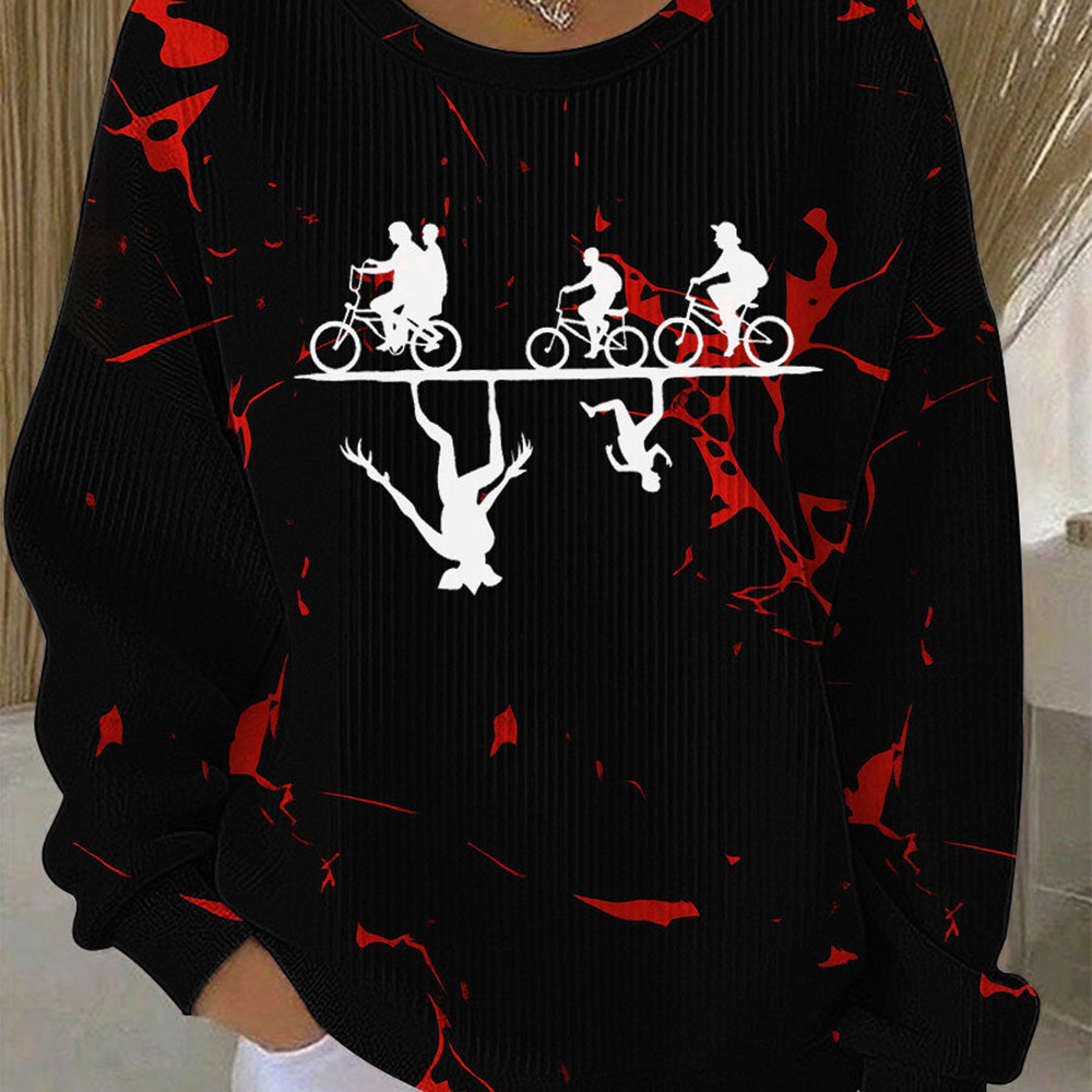 Stranger Things Merch Sweatshirt The Red Lighting Stranger Things Apparel Gifts For Her