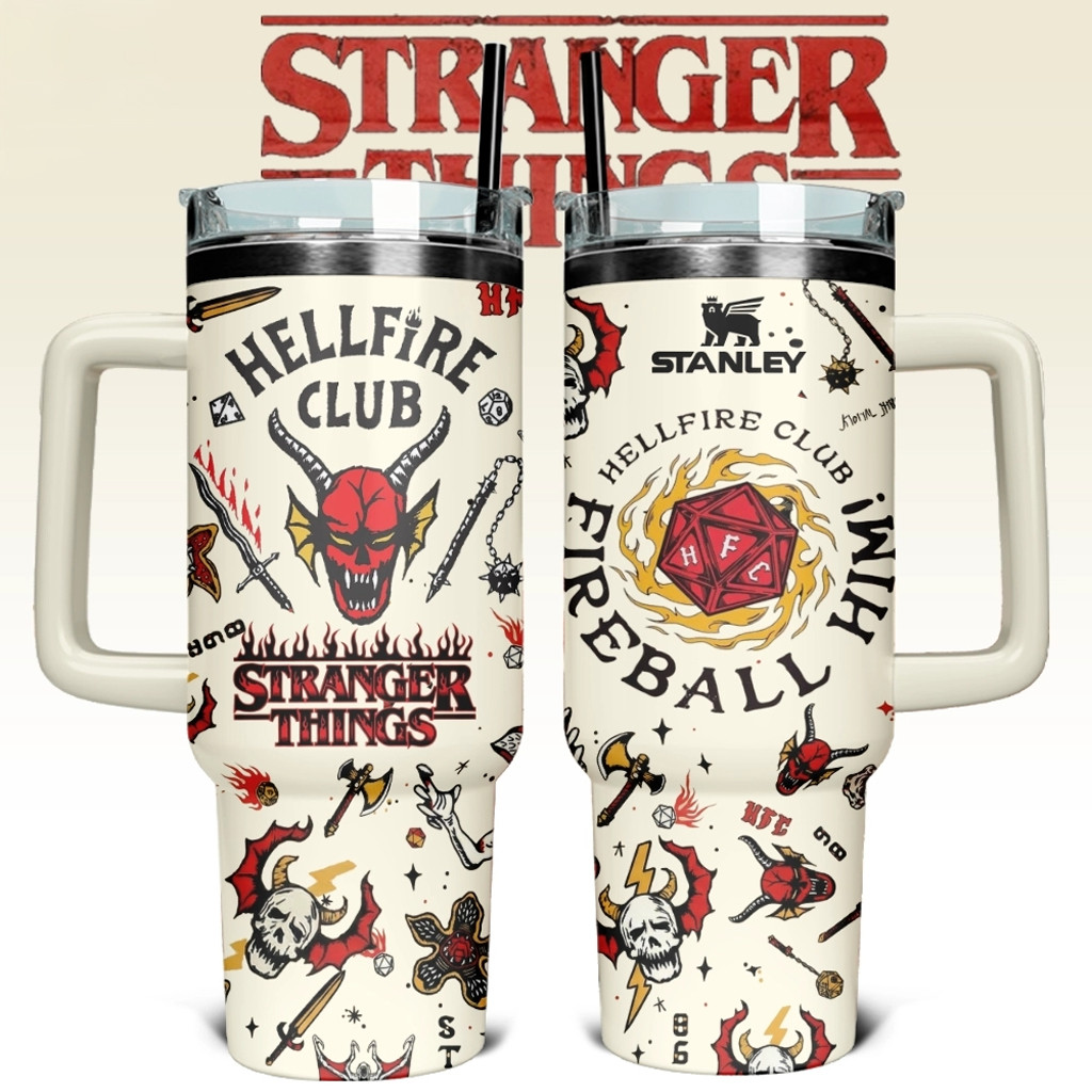 Stranger Things Season 5 Hellfire Club Fireball Him Stanley Tumbler Cup Best Gifts For Fans
