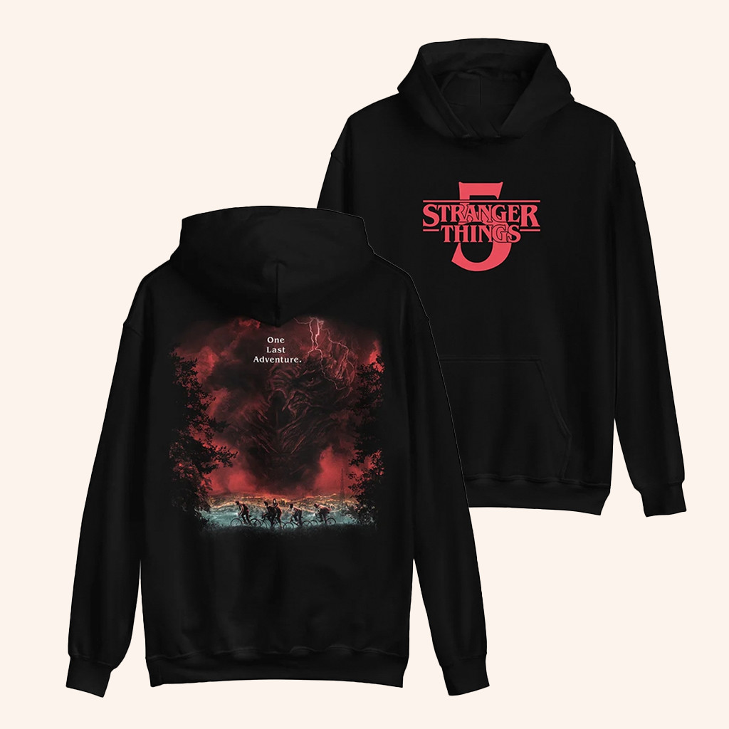 Stranger Things Season 5 One Last Adventure Hoodie Stranger Things Merch Gifts For Him