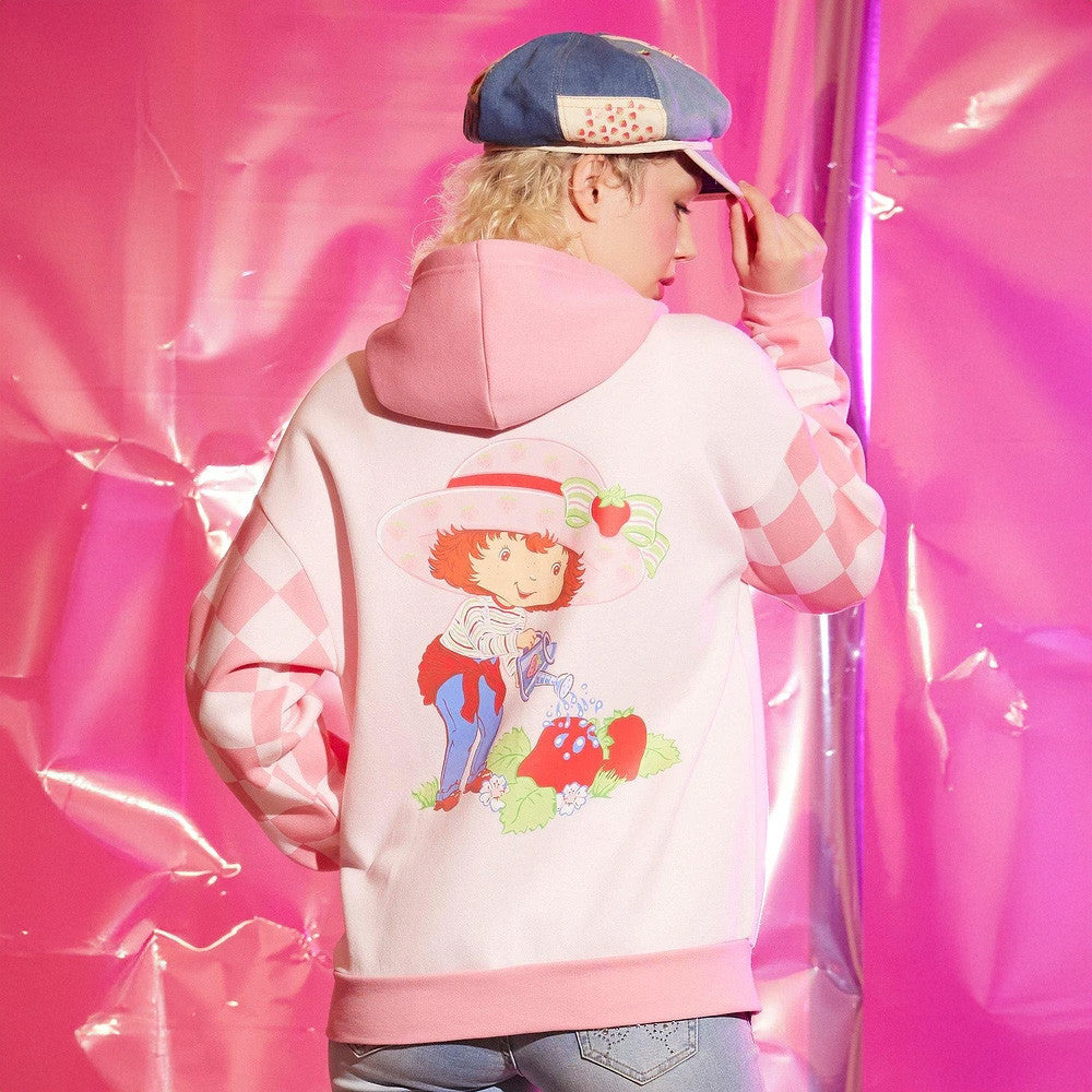 Strawberry Shortcake Zip Hoodie Girl Cat And Strawberry Hoodie Strawberry Shortcake Merch