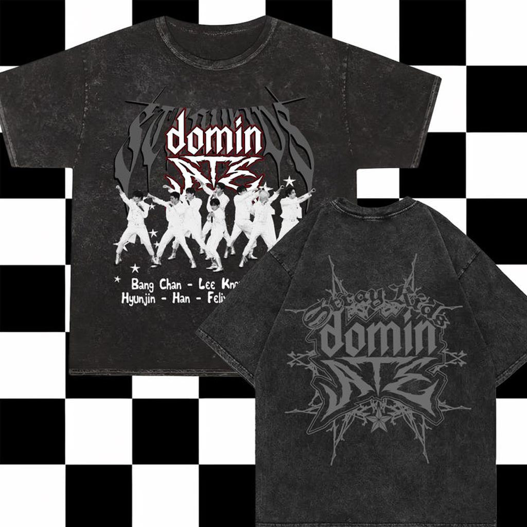Stray Kids Domiate Tour 2025 Mineral Wash Shirt Stray Kids Domiate World Tour Mineral T-Shirt Stray Kids Domiate Tour 2025 Mineral Wash Shirt Stray Kids Domiate World Tour Mineral T-Shirt