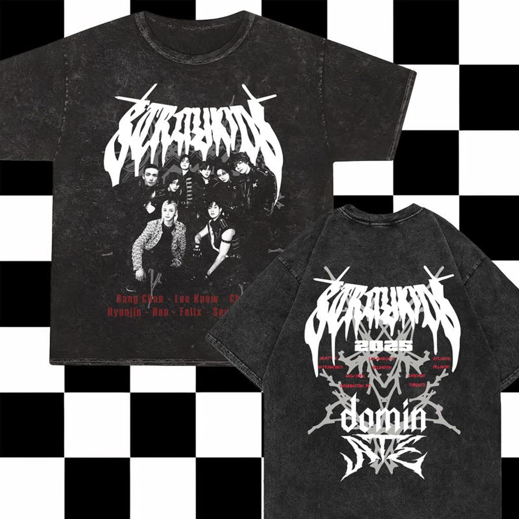 Stray Kids Domiate World Tour 2025 In US Mineral Wash Shirt Stray Kids Domiate Shirt Stray Kids Domiate World Tour 2025 In US Mineral Wash Shirt Stray Kids Domiate Shirt