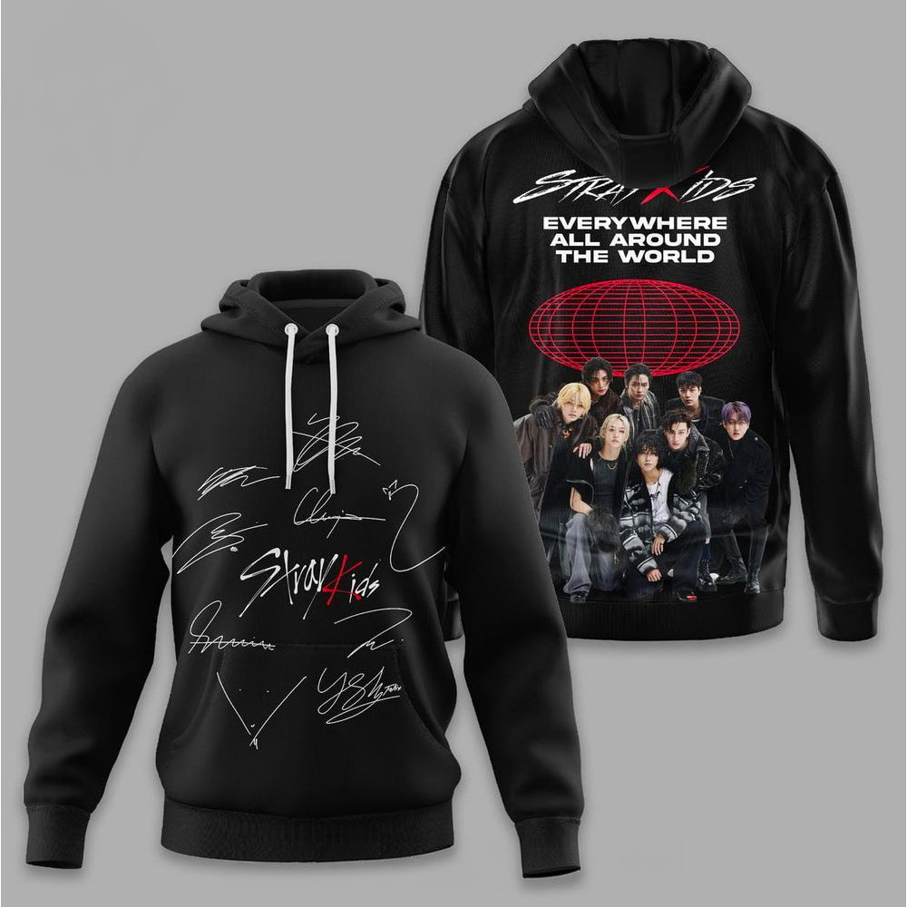 Stray Kids Everywhere All Around The World Hoodie Stray Kids Merch Best Gift For Brother