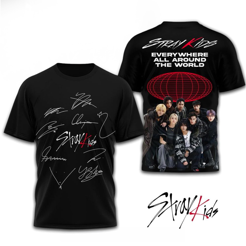 Stray Kids Everywhere All Around The World T-Shirt Stray Kids Merch Best Gift For Fans