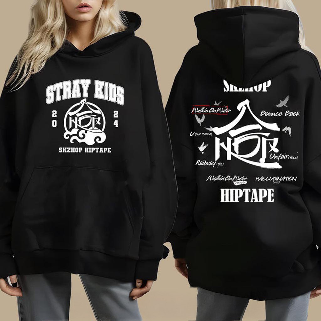 Stray Kids Hop Hoodie SKZHOP HIPTAPE Tracklist Sweatshirt Stray Kids Walkin on Water Shirt Stray Kids Hop Hoodie SKZHOP HIPTAPE Tracklist Sweatshirt Stray Kids Walkin on Water Shirt