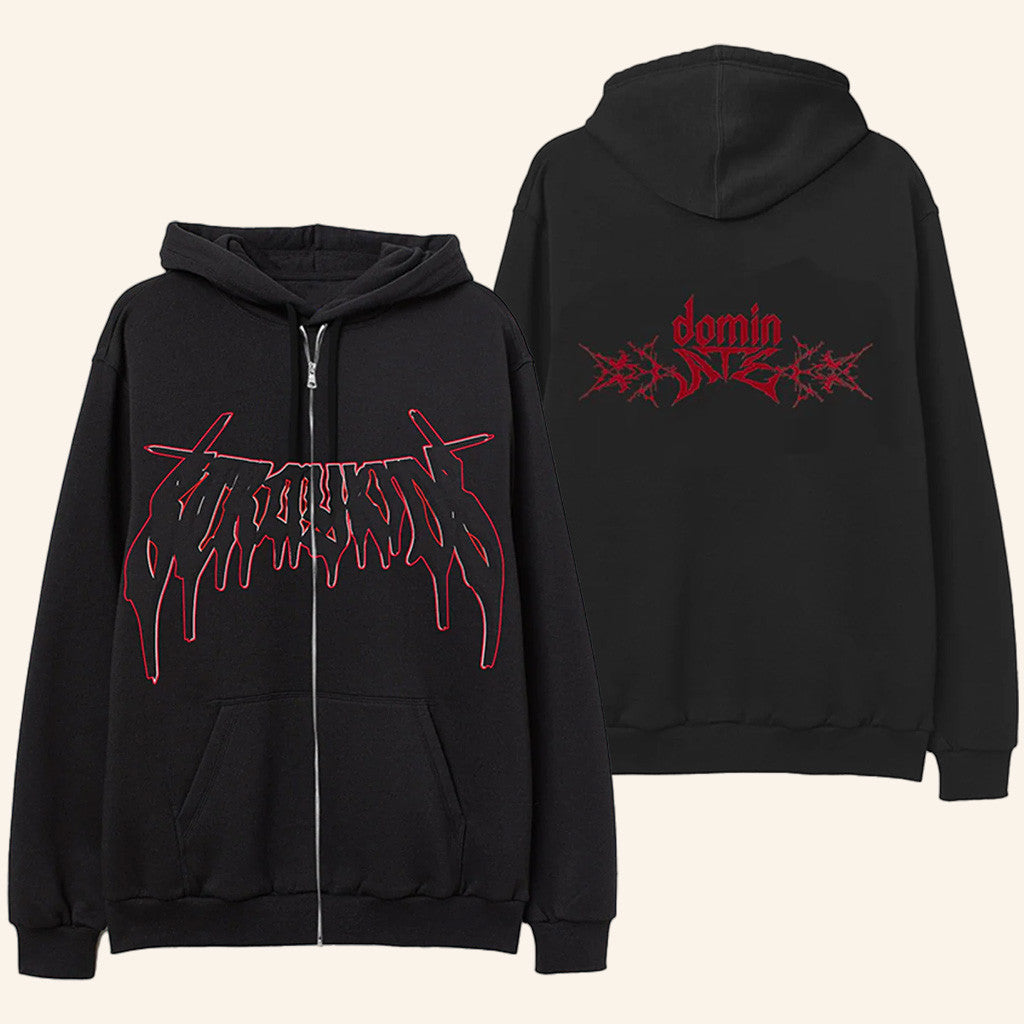 Stray Kids Merch Dominate Tour Black Zip Up Hoodie Presents For Music Lovers