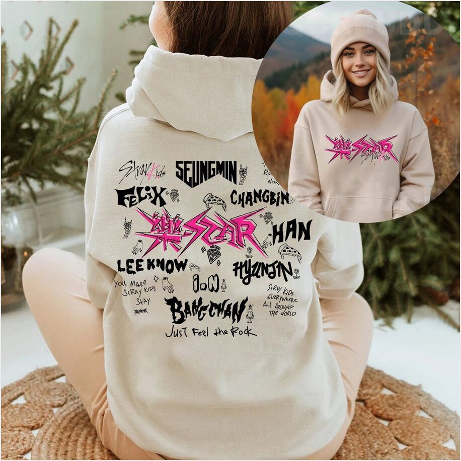 Stray Kids Rock Star Members Hoodie, Kpop Hoodie, Kpop Merch, Music Hoodie Gifts For Best Friend (2)