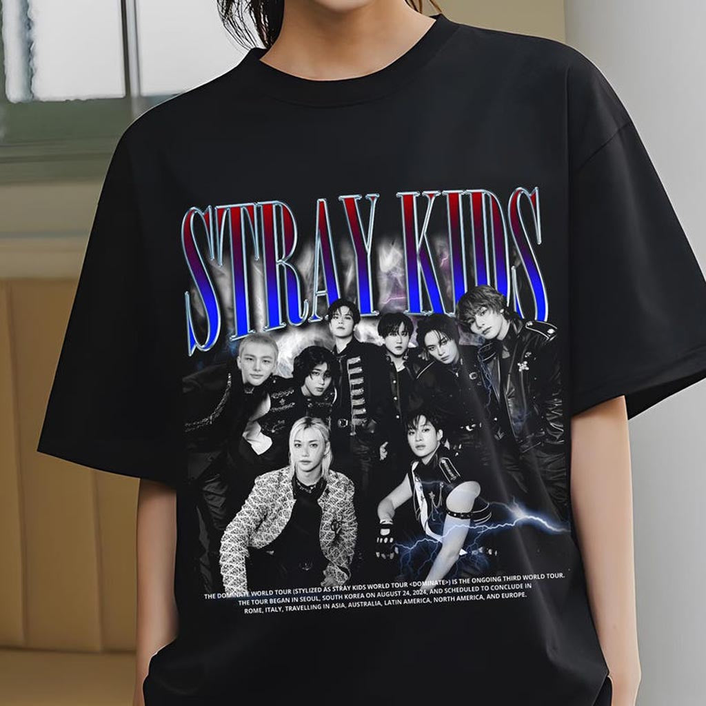 Stray Kids Vintage 90s Bootleg T-Shirt Retro Stray Kids World Tour In North America Shirt Stray Kids Vintage 90s Bootleg T-Shirt Retro Stray Kids World Tour In North America Shirt