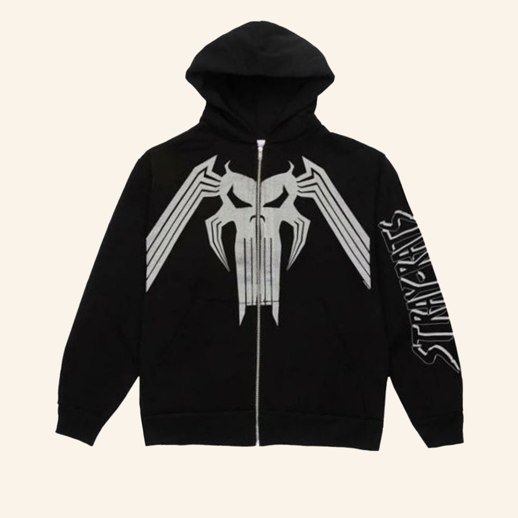 Stray Rats Merch Spider Skull Zip Hoodie Birthday Ideas For Boyfriend Stray Rats Merch Spider Skull Zip Hoodie Birthday Ideas For Boyfriend