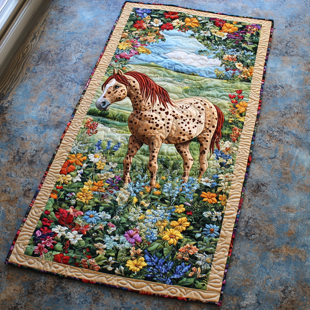 Streaked Mane Quilted Table Runner Dining Room Decor Christmas Gift Ideas For Horse Owners