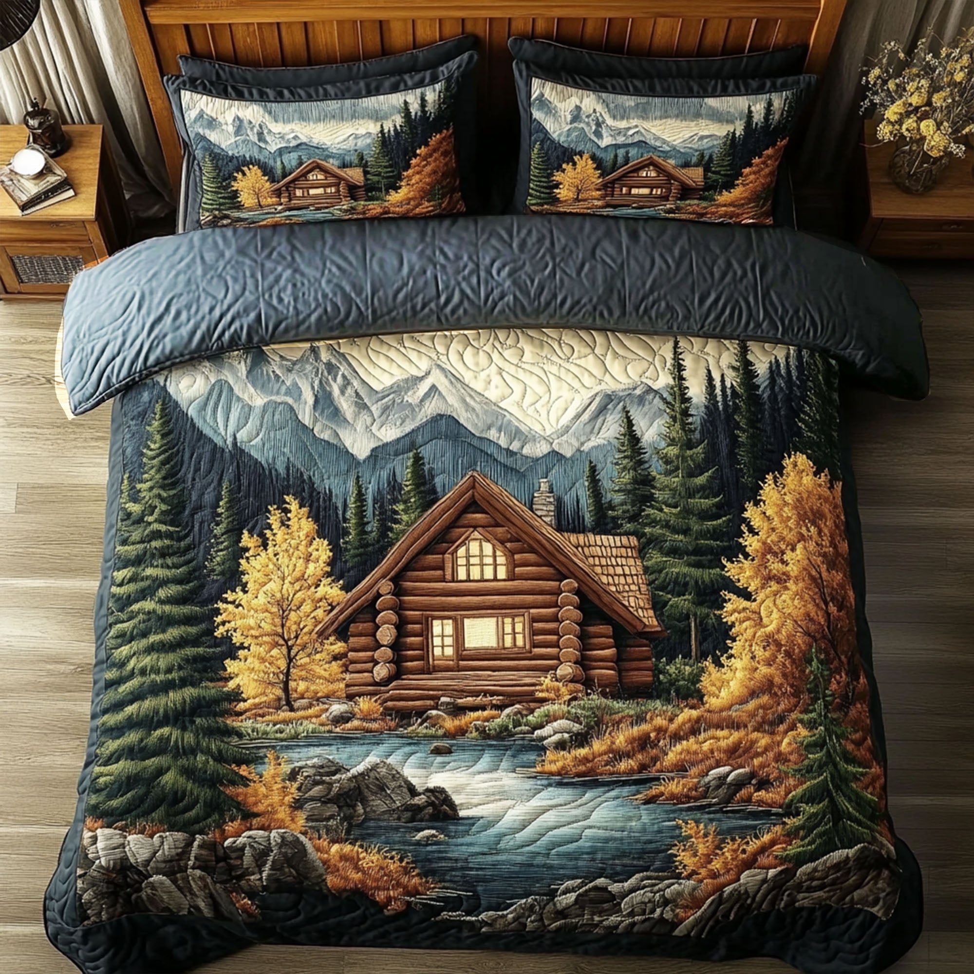 Streamside Charm Quilted Bedding Set Bed Room Decoration Christmas Presents For Wife