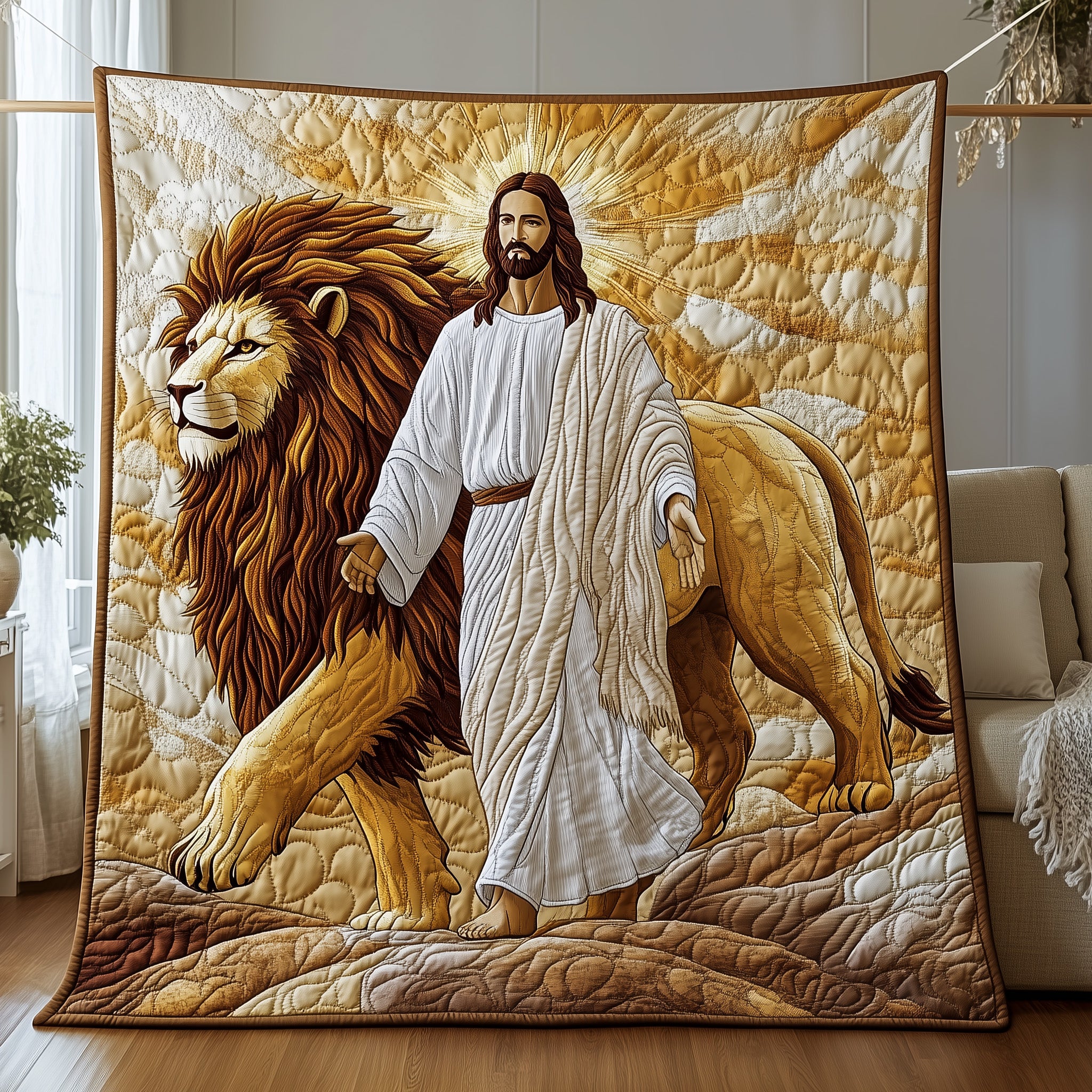 Strength in His Name Quilted Blanket Nice Throw BlanketChrist Centered Christmas Gifts