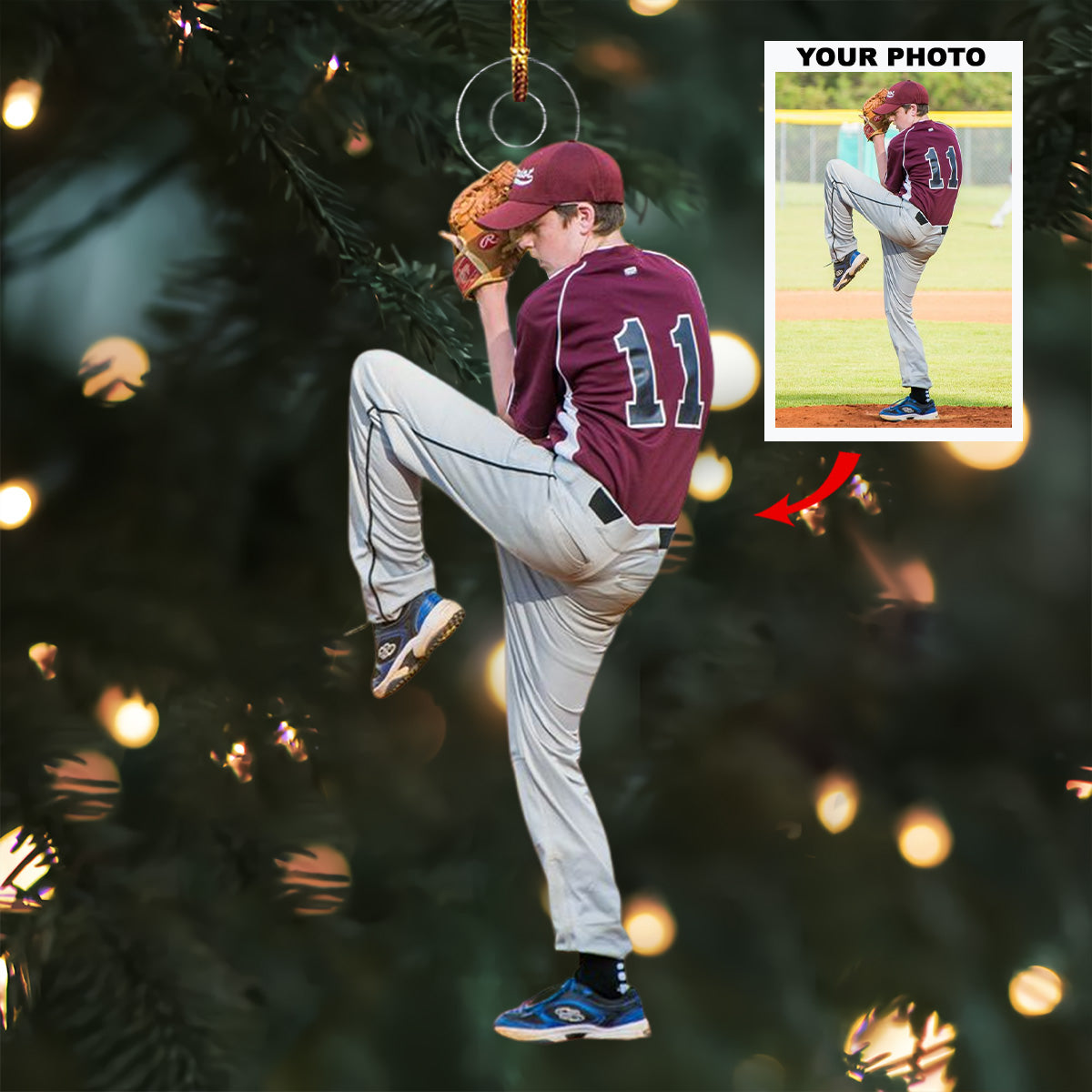 Strike Zone Personalized Photo Mica Ornament Gift For Baseball Lover Baseball Player