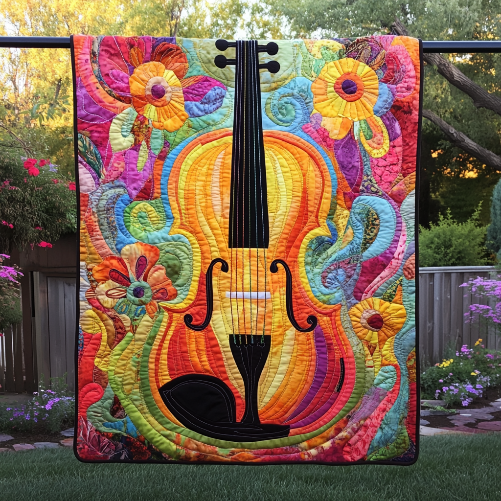 Strings of Serenity Quilted Blanket Musical Gifts For Adults
