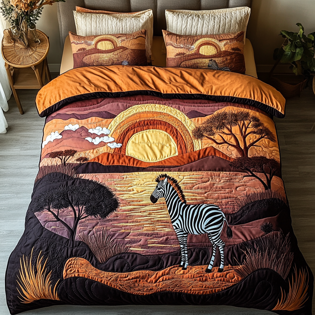 Striped Beauty Quilted Bedding Set Bedroom Decor Ideas Zebra Gifts For Her