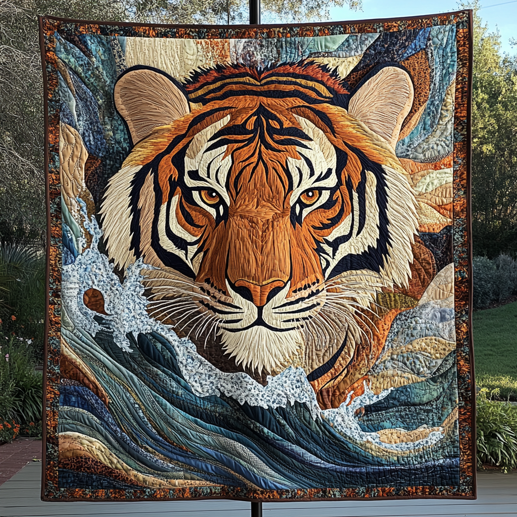 Stripes of Strength Quilted Blanket  Tiger Blanket Unique Gift For Friend