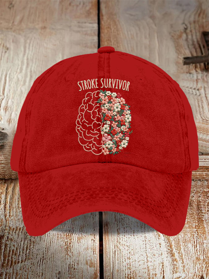 Stroke Survivor Stroke Awareness Hat Brain Issue In May We Wear Red Baseball Cap Gift Idea