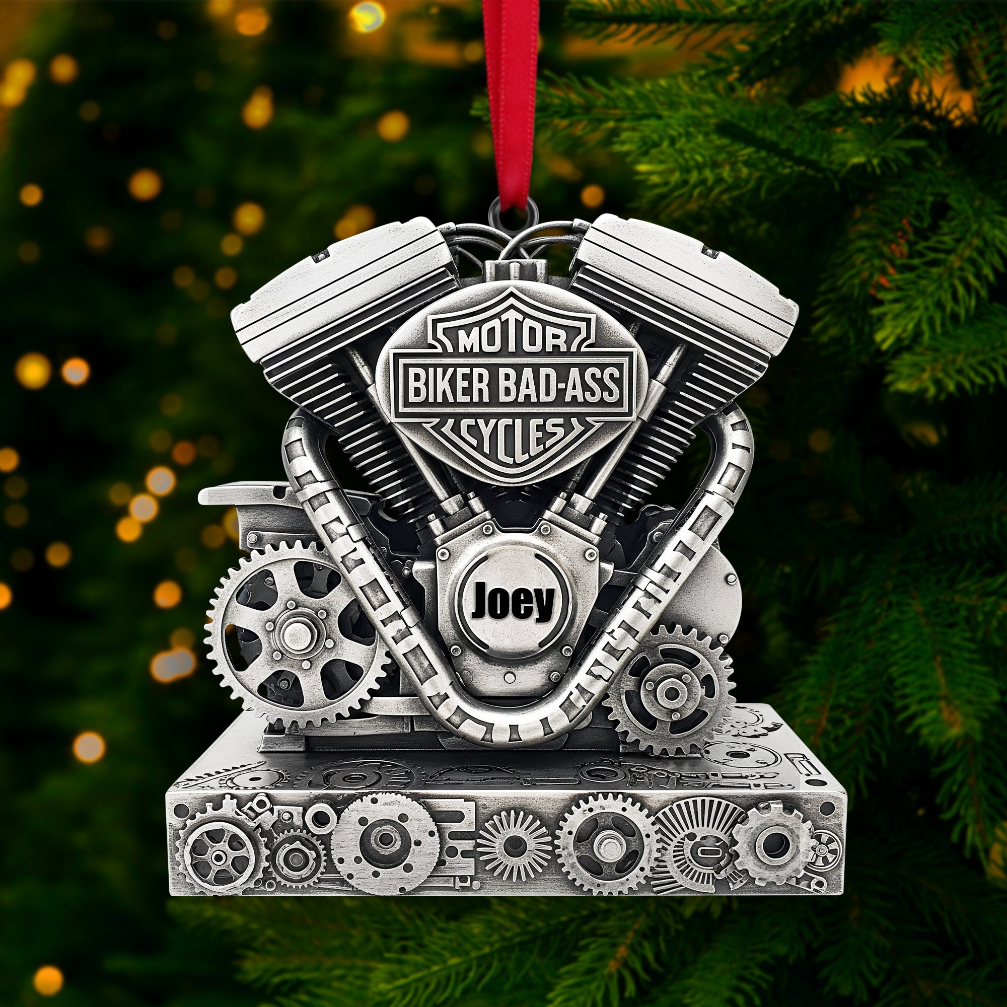 Strong Motorcycle Engine Ornament - Personalized Christmas Gifts For Bikers - Xmas Ornament Gift