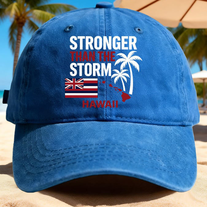 Stronger Than Storm Hawaiian Flag Hat Galathreads Baseball Cap Gift For Husband