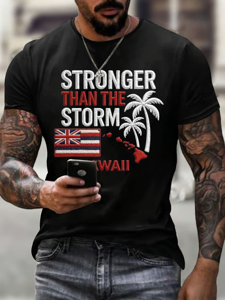 Stronger Than The Storm T-Shirt Hawaii Palm Relief Apparel Gift For Supporters