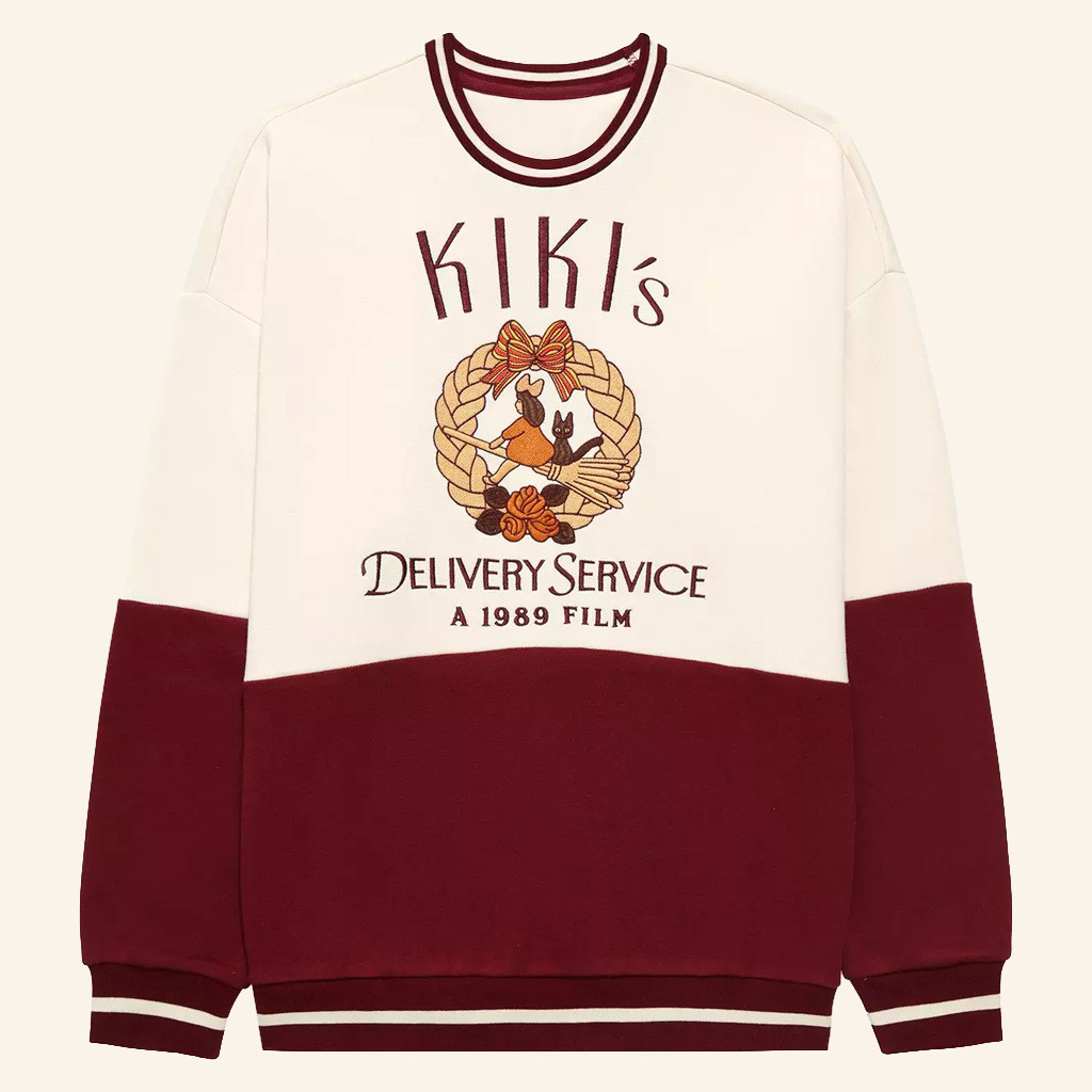 Studio Ghibli Merch Kiki's Delivery Service Panel Sweatshirt Unique Gifts For Besties