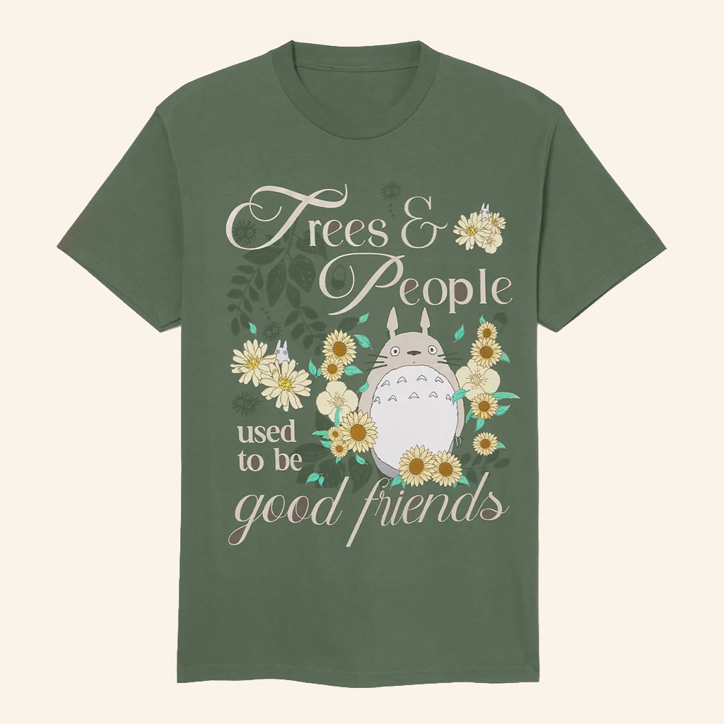 Studio Ghibli Merch My Neighbor Totoro Floral Quote T-Shirt Cute Gifts For Anime Lovers