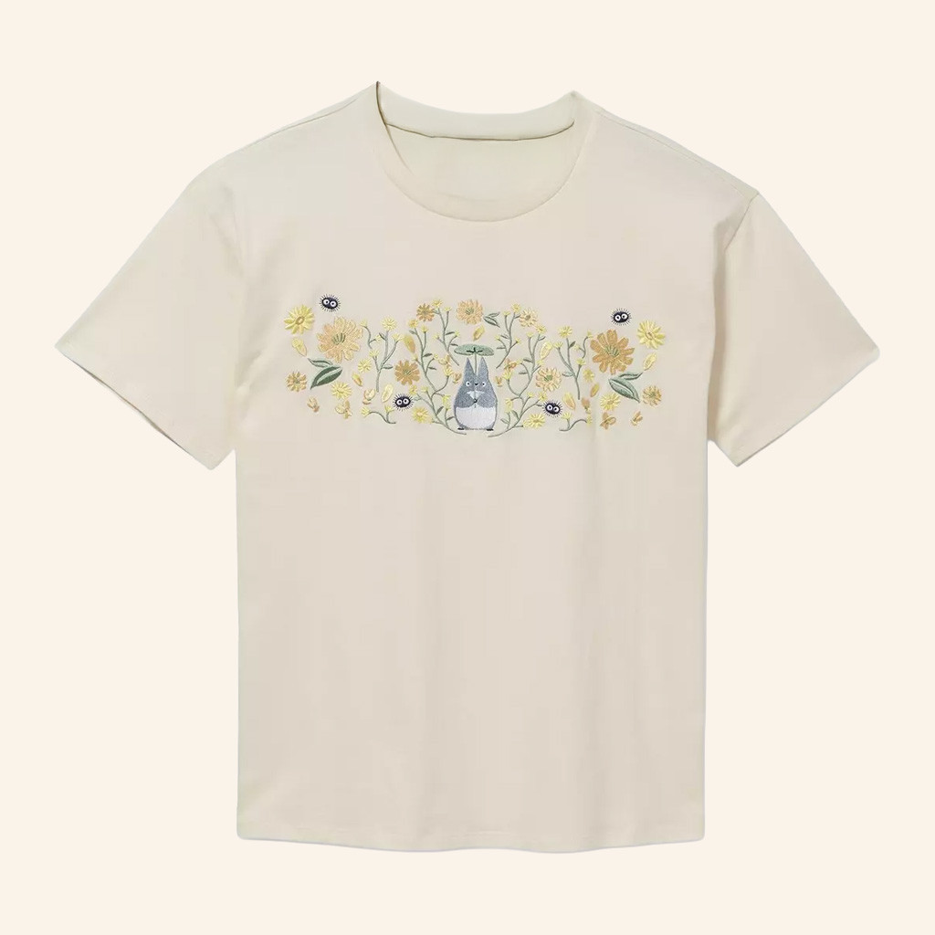 Studio Ghibli Merch My Neighbor Totoro Floral T-Shirt Best Birthday Gift For Her