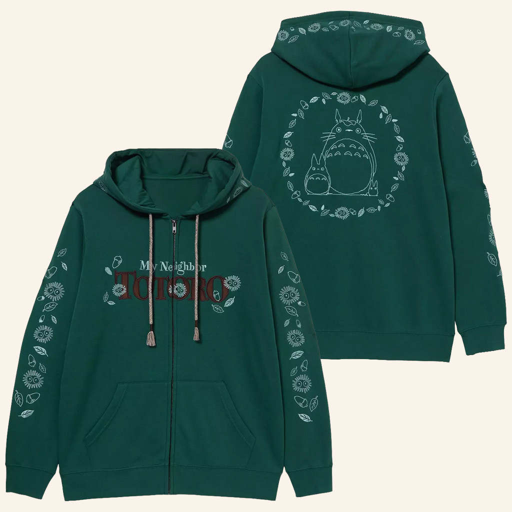 Studio Ghibli Merch My Neighbor Totoro Soot Sprites Zip Hoodie Best Gifts For An Anime Fan