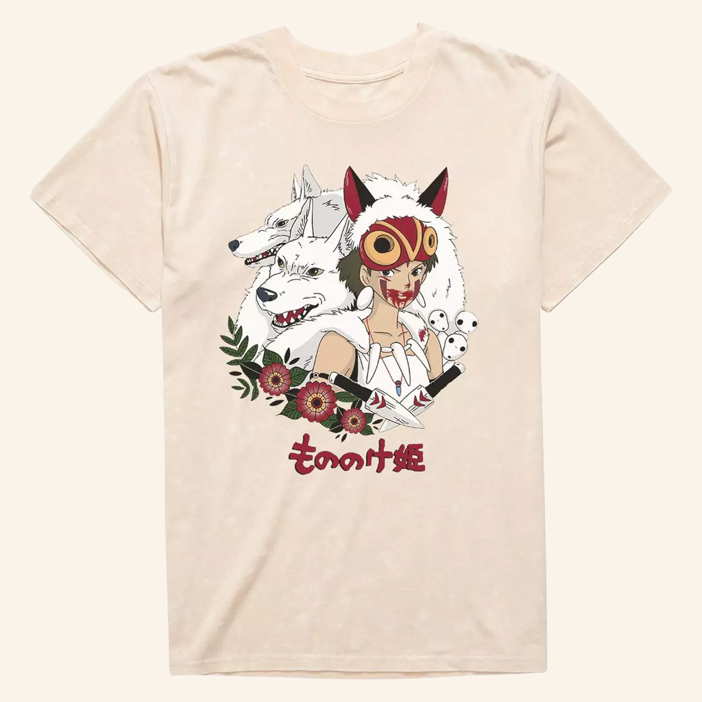 Studio Ghibli Merch Princess Mononoke Wolf Princess T-Shirt Best Anime Fan Gifts
