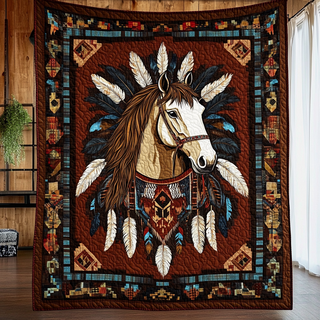 Stunning Horse Equestrian Quilted Blanket Equine Gifts For Horse Lovers