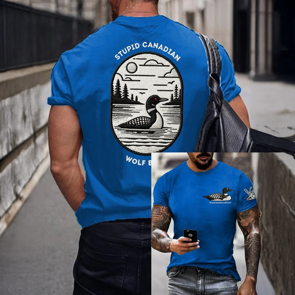 Stupid Canadian Wolf Bird Game Chargers T-Shirt Heated Rivalry Clothes Hockey Fan Presents