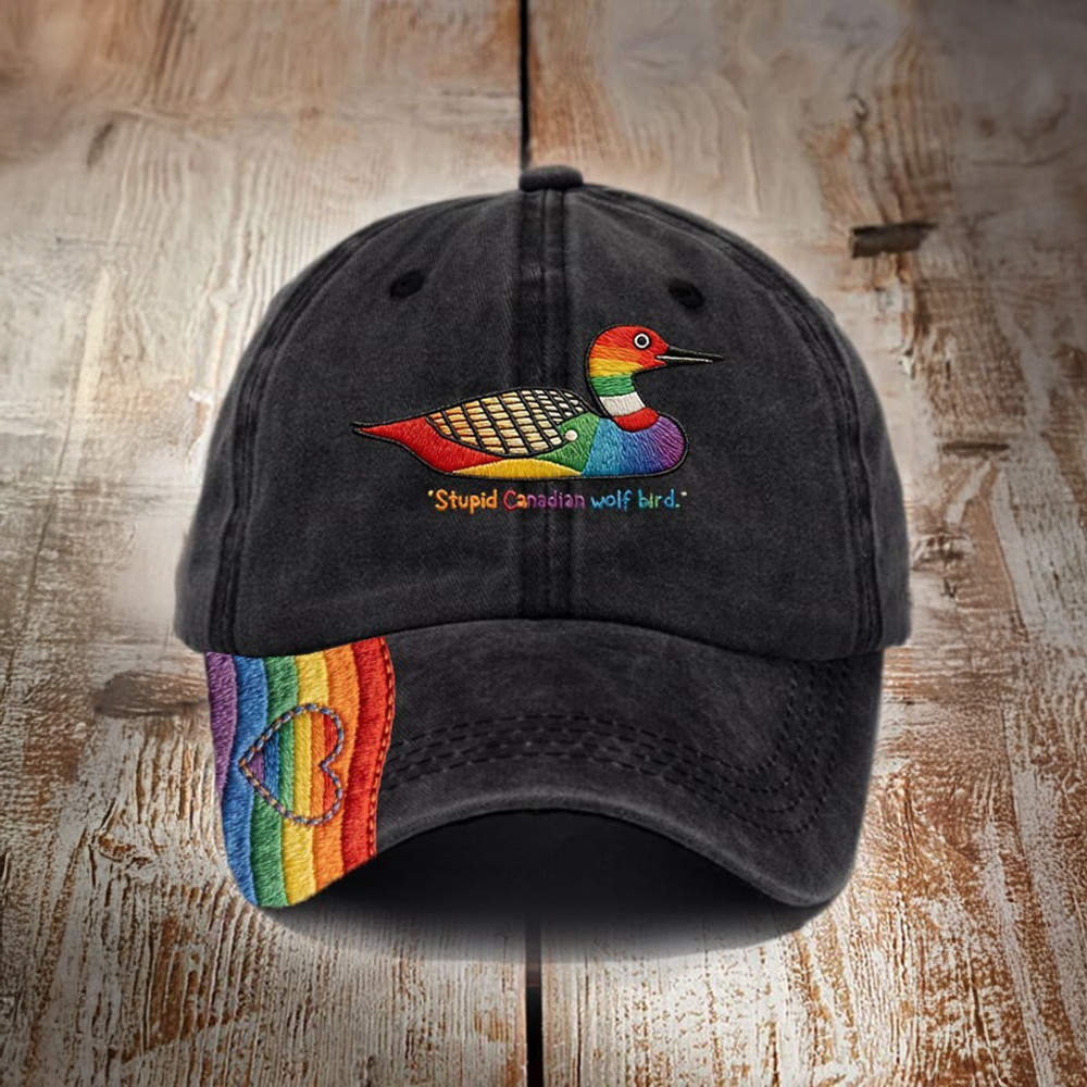 Stupid Canadian Wolf Bird Hat Heated Rivalry Baseball Cap Best Gift For Hockey Fans