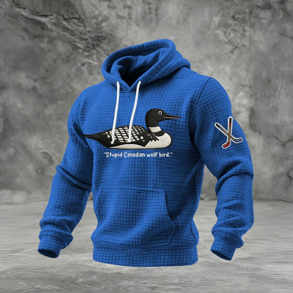 Stupid Canadian Wolf Bird Heated Rivalry Hoodie Hockey Sticks Graphic Heated Rivalry Merch