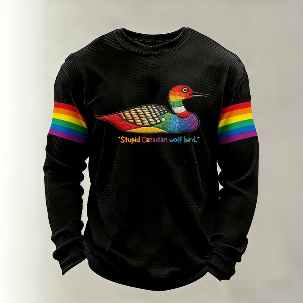 Stupid Canadian Wolf Bird Heated Rivalry Long Sleeve Shirt Heated Rivalry Merch Gift For Fans