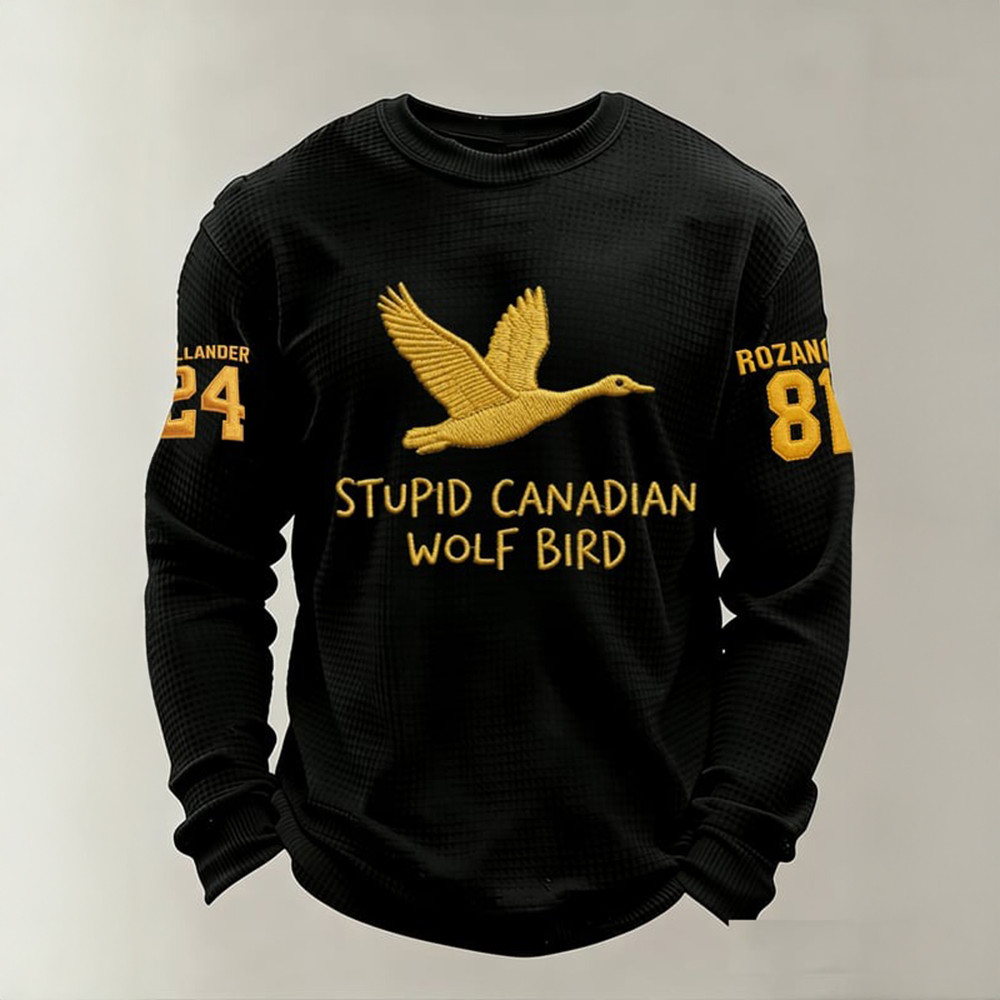 Stupid Canadian Wolf Bird Heated Rivalry Long Sleeve Shirt Hockey Romance Heated Rivalry Merch