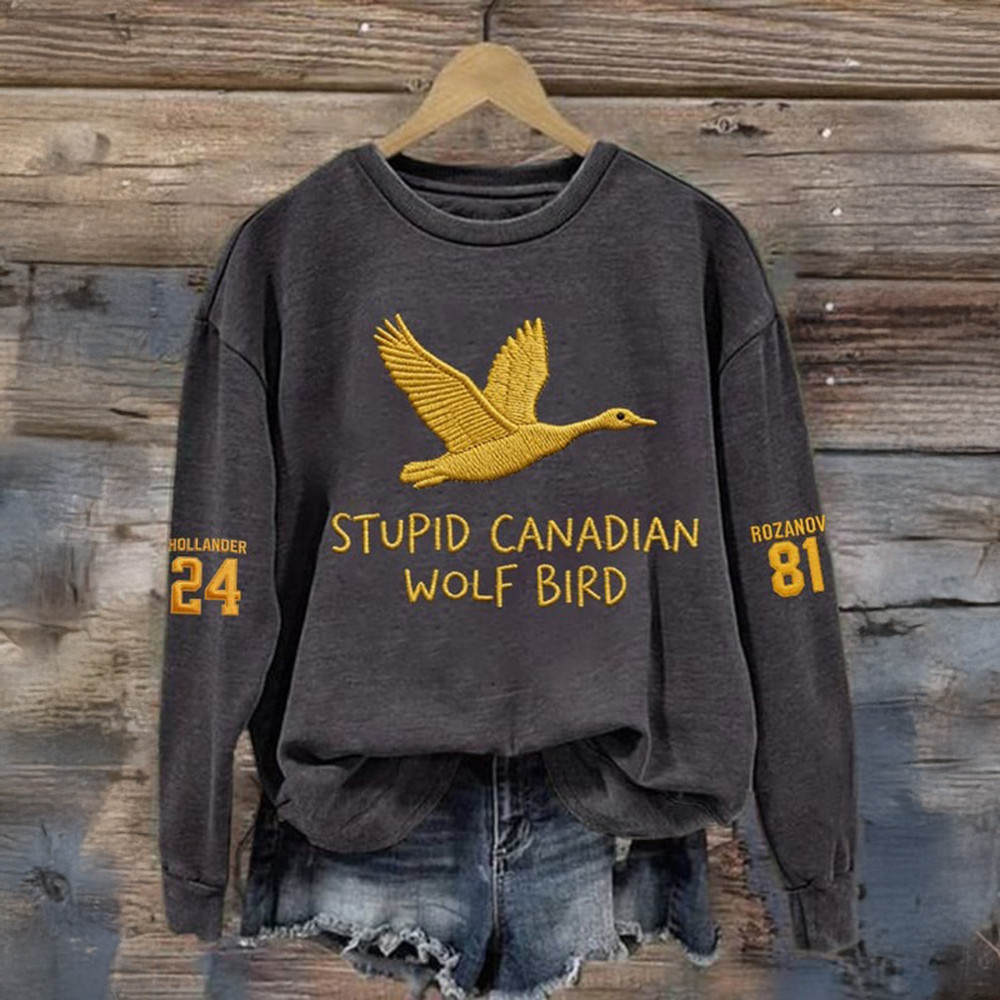 Stupid Canadian Wolf Bird Heated Rivalry Sweatshirt Game Chargers Heated Rivalry Apparel